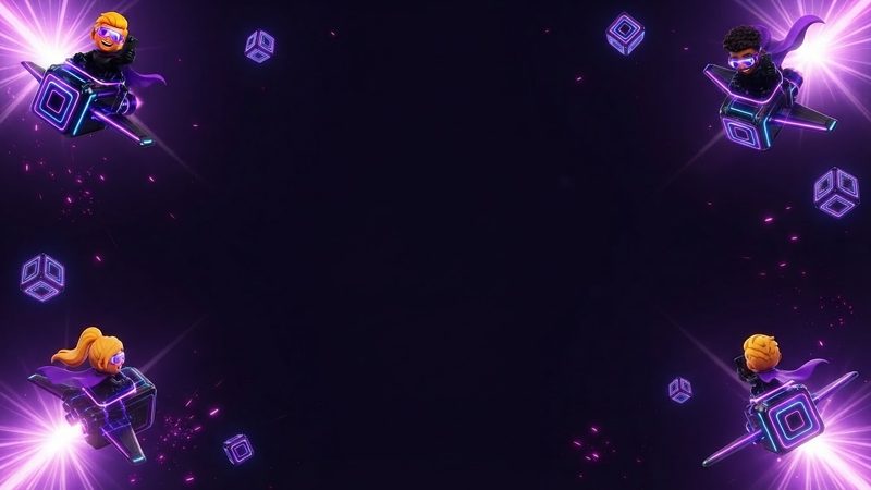 Tap Markets™ background — characters in the four corners, empty center for text overlay